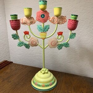Whimsical Painted Metal Candelabra Kimberly Hodges for Cupcakes & Cartwheels